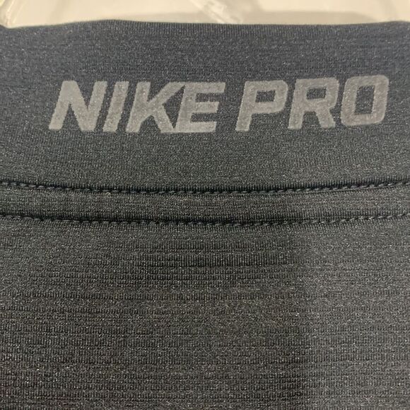 NIKE Pro Combat Hyperwarm Compression Dri-Fit long sleeve shirt silver logo sz L - Picture 4 of 12